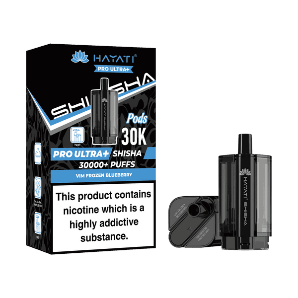 Hayati Pro Ultra Plus Shisha 30k Prefilled Pods Box of 5 - with Vim Frozen Blueberry flavour Wholesale Price !