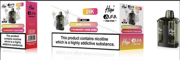 Higo Alfa Pro 25K Prefilled Pods Pack of 5 - Wholesale Price !