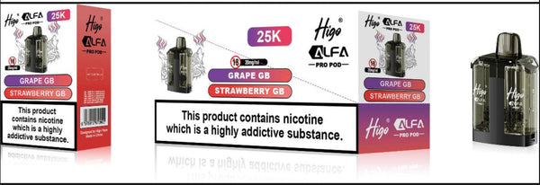 Higo Alfa Pro 25K Prefilled Pods Pack of 5 - Wholesale Price !