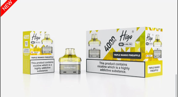 Higo BB4000 Prefilled Pods Pack of 5 - Wholesale Price !