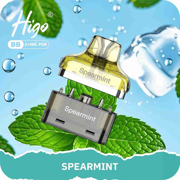 Higo BB4000 Prefilled Pods Pack of 5 - with Spearmint flavour Wholesale Price !