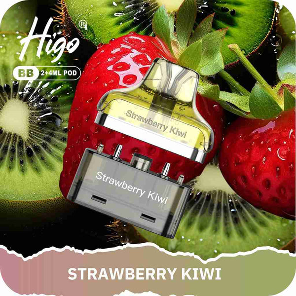 Higo BB4000 Prefilled Pods Pack of 5 - with Strawberry Kiwi flavour Wholesale Price !