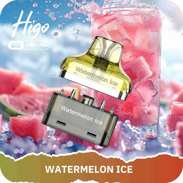 Higo BB4000 Prefilled Pods Pack of 5 - with Watermelon Ice flavour Wholesale Price !