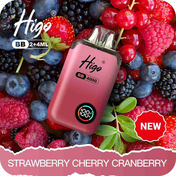 Higo BB4000 Prefilled Vape Pack of 10 - Wholesale Price ! with Strawberry Cherry Cranberry flavour