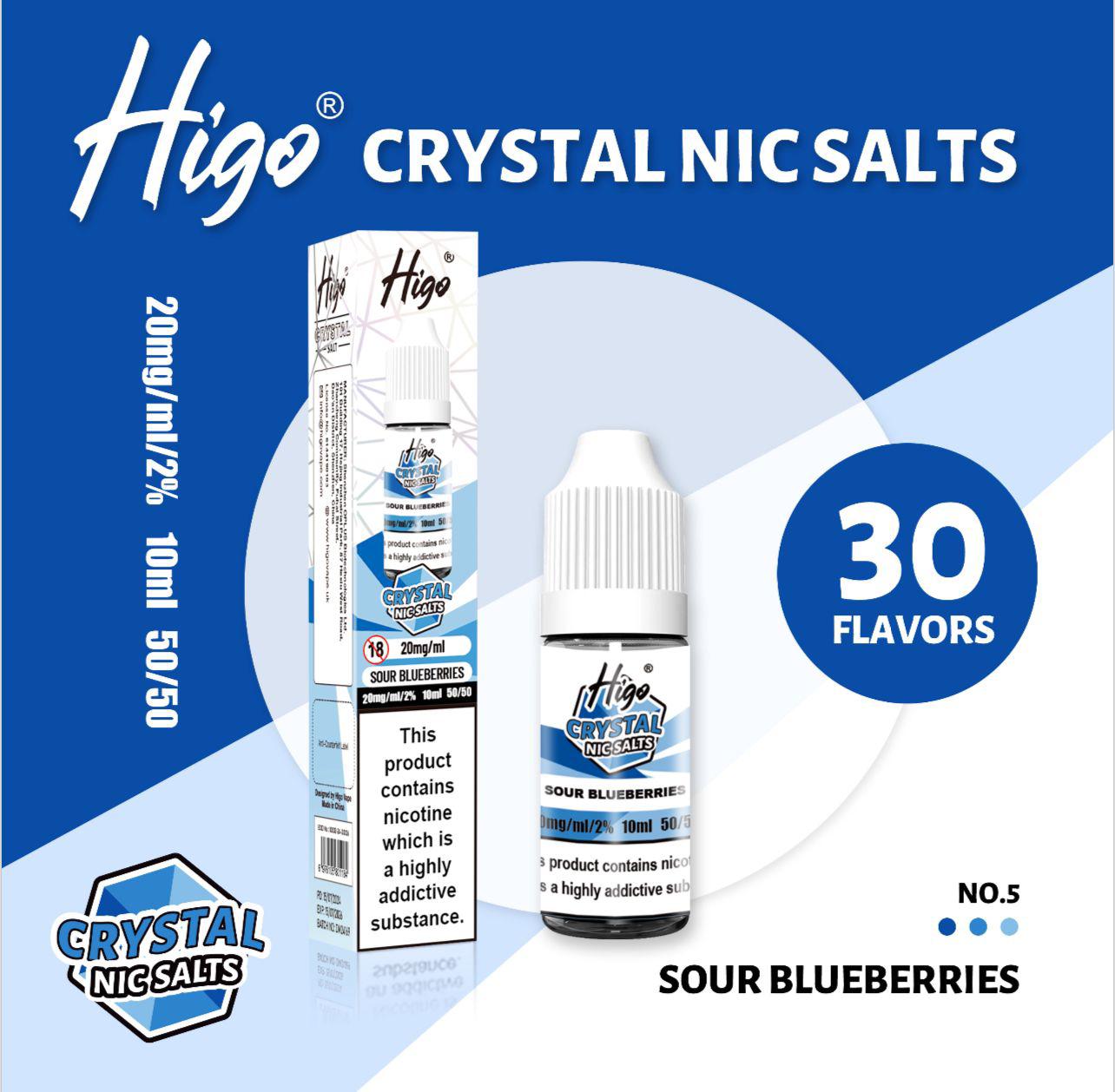 higo crystal vape liquid Higo Crystal Nic Salt 10ml E-Liquid Box of 10