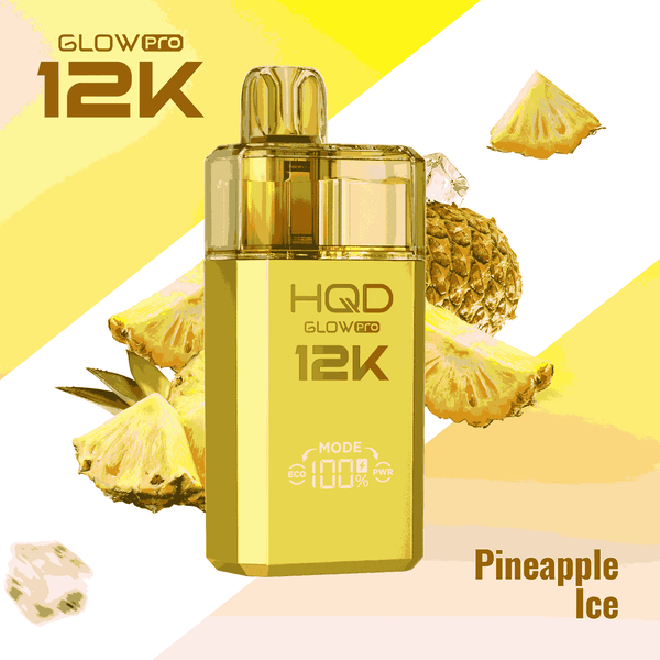 HQD Glow Pro 12k Prefilled vape Pod Kits with Pineapple Ice flavour