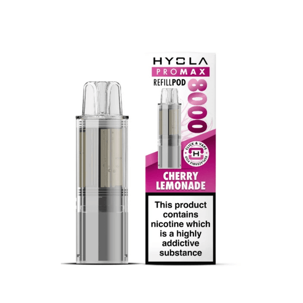 Hyola Pro Max 8000 Prefilled Replacement Pod Box of 5 available in Cherry Lemonade Flavour 