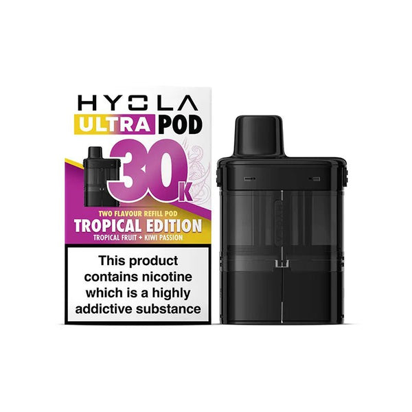 Hyola Ultra 30k Prefilled Pods Pack of 5 - Available In Tropical Fruit kiwi Passion Flavour 