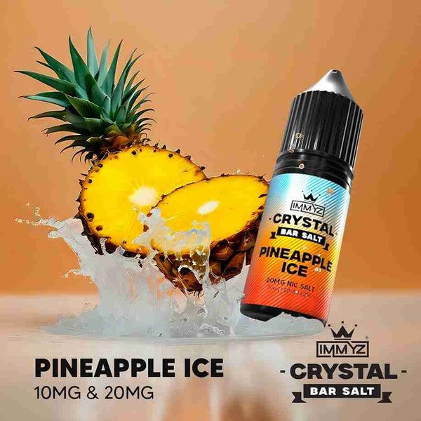 IMMYZ Crystal Bar Nic Salt 10ml E-liquid 10 & 20MG Pack of 10 - with Pineapple Ice flavour