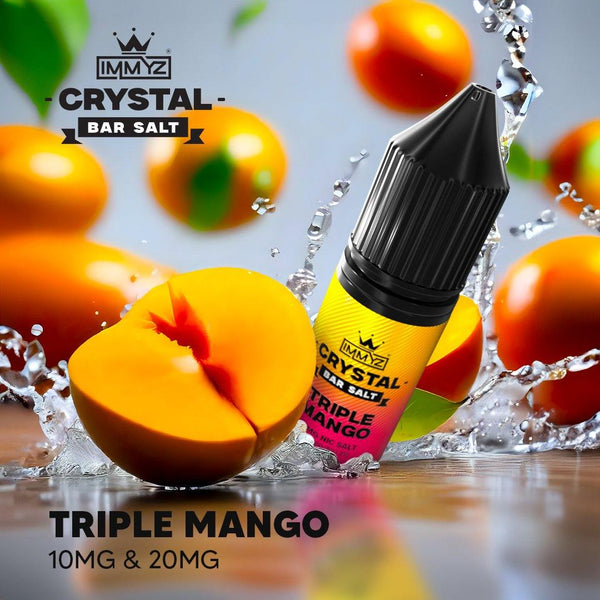 IMMYZ Crystal Bar Nic Salt 10ml E-liquid 10 & 20MG Pack of 10 - with Triple Mango flavour