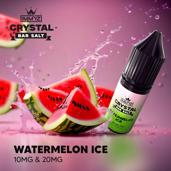 IMMYZ Crystal Bar Nic Salt 10ml E-liquid 10 & 20MG Pack of 10 - with Watermelon Ice flavour
