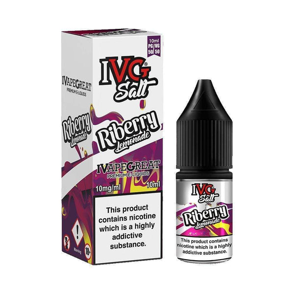 IVG 10ml Nic Salt E Liquid, Riberry Lemonade Flavour
