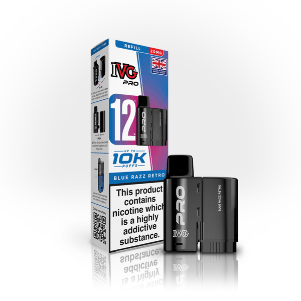 IVG Pro 12 Prefilled Vape Pods Pack of 5 Blue Razz Retro