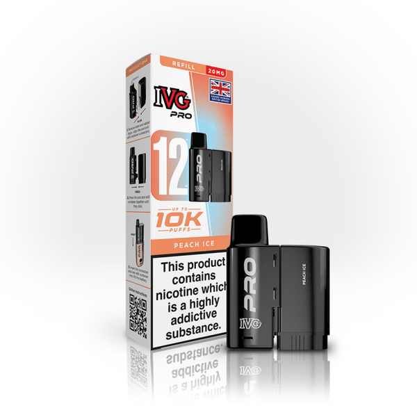 IVG Pro 12 Prefilled Vape Pods Pack of 5 Peach Ice
