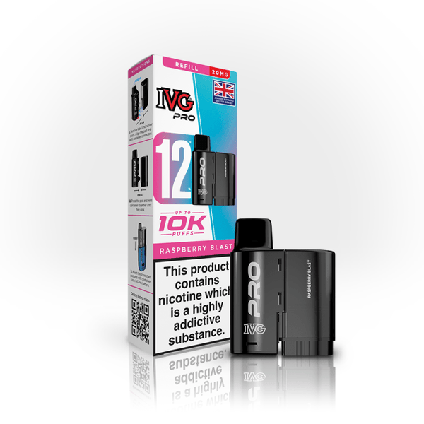IVG Pro 12 Prefilled Vape Pods Pack of 5 Raspberry Blast