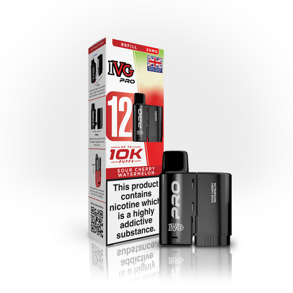 IVG Pro 12 Prefilled Vape Pods Pack of 5 Sour Cherry Watermelon