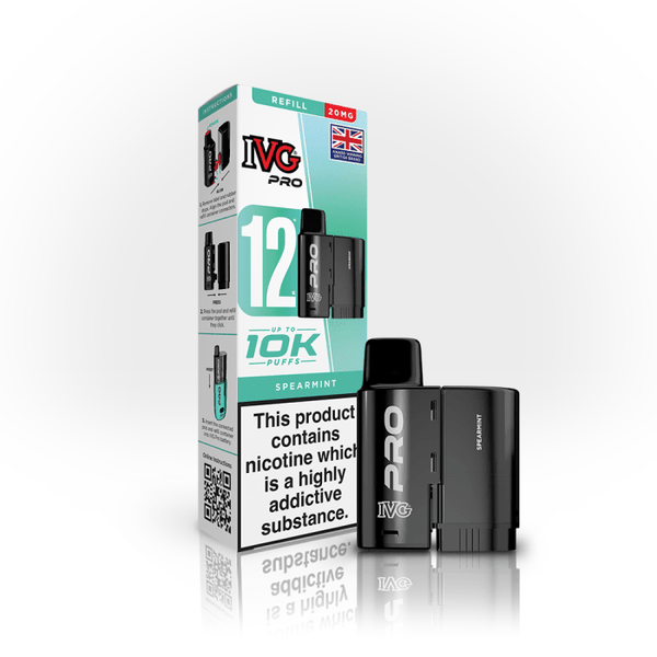 IVG Pro 12 Prefilled Vape Pods Pack of 5 Spearmint