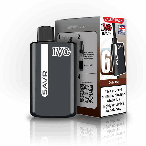 IVG SAVR 3000 Disposable Starter Vape - Pack of 5 - with Cola Ice flavour