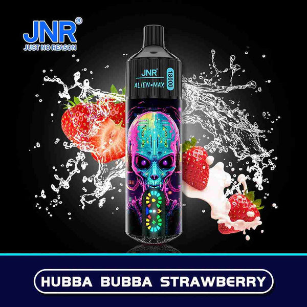 JNR Alien Max 18000 Disposable Vape Box of 10 with Hubba Bubba Strawberry