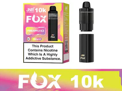 Image Of JNR Fox 10K Puffs Prefilled Pod Vape Kit - Box Of 5 With Flavour Pineapple Ice