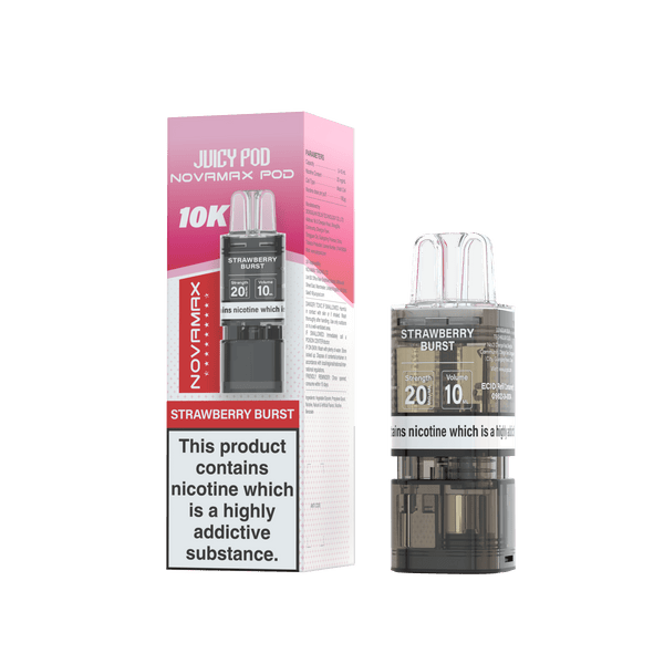 Juicy Pod Novamax 10k Replacement Pods - Available In Strawberry Burst Flavour