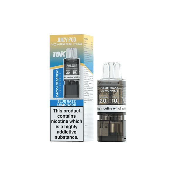Juicy Pod Novamax 10k Replacement Pods - Available In Blue Razz Lemonade 