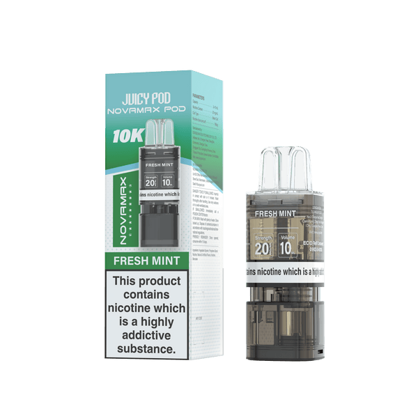Juicy Pod Novamax 10k Replacement Pods - Available In Fresh Mint Flavour