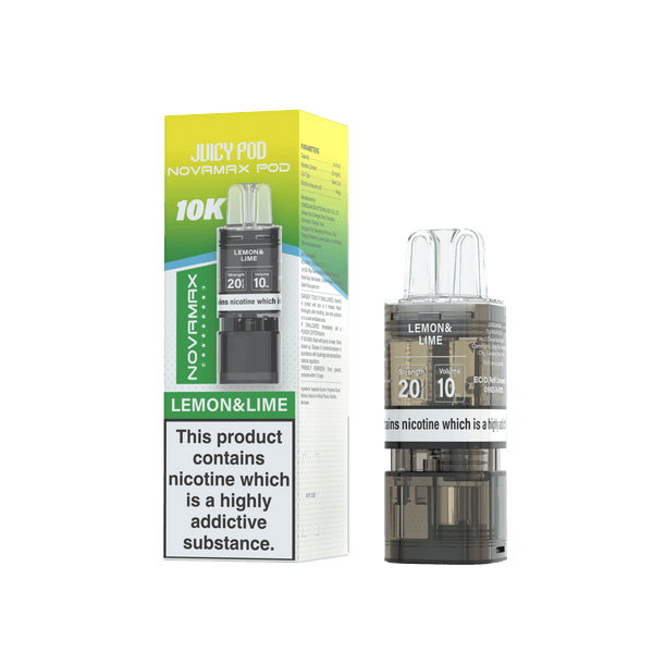 Juicy Pod Novamax 10k Replacement Pods - Available In Lemon & Lime Flavour