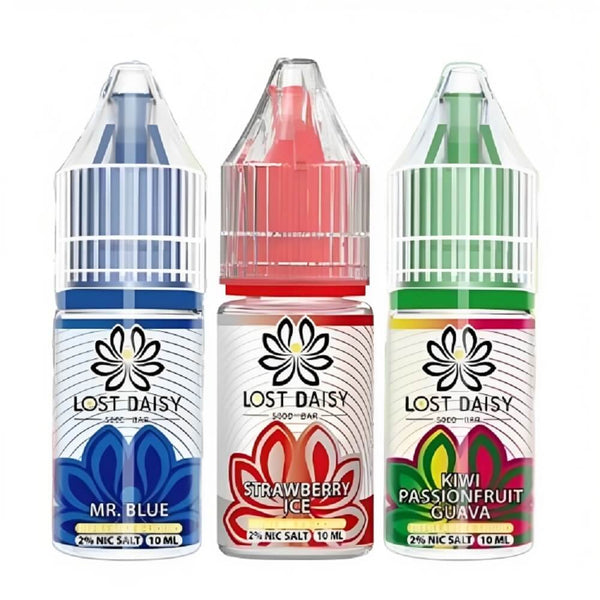 Lost Daisy 5000 Bar Nic Salt 10ml - Box of 10 Available In Mr Blue Strawberry Ice Kiwi Passionfreuit Guava Flavour 