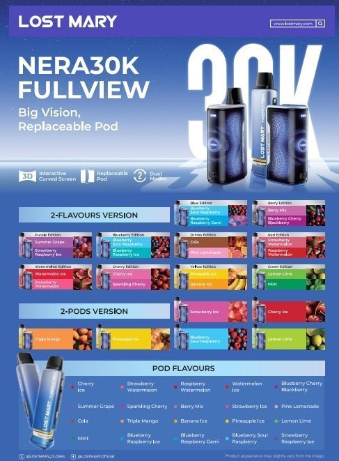 Lost Mary Nera 15K Replacement Pods Box of 5 Available In Dual Flavour 