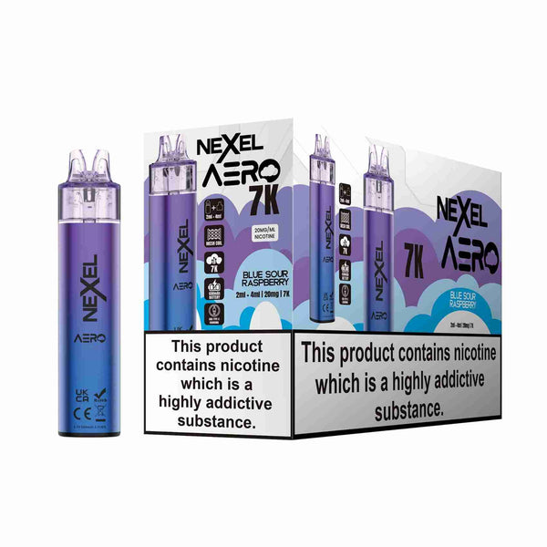 Image Of Nexel Aero 7k Prefilled Pod Vape Kit - Pack of 5 with Blue Sour Raspberry flavour