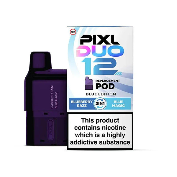 PIXL Duo 12 Replacement Pods Pack of 5 Available In Blueberry Razz Blumagic
