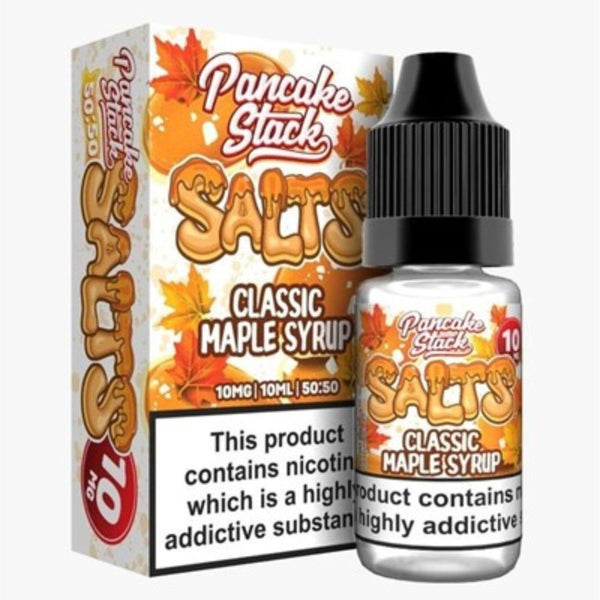 Pancake Stock Nic Salt 10ml Pack of 10 Available In Classic Maple Syrup Flavour 