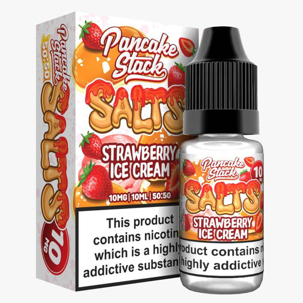 Pancake Stock Nic Salt 10ml Pack of 10 Available In Strawberry Ice Cream Flavour 