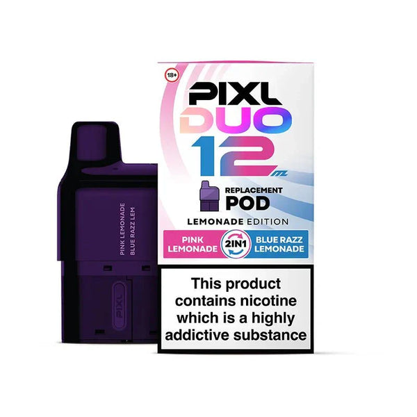 PIXL Duo 12 Replacement Pods Pack of 5, Pink Lemonade, Blue Razz Lemonade Flavour 