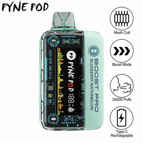 Pyne Pod Boost Pro 20000 Puffs Disposable Vape - Blueberry Watermelon Flavour