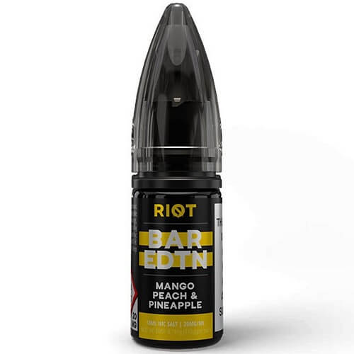 Riot Bar EDTN Nic Salt 10ml Pack of 10 Available In Mango Peach & Pineapple Flavour