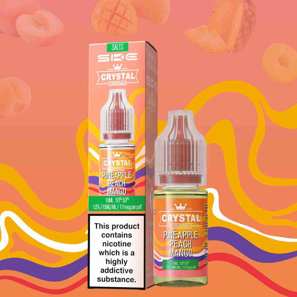 Ske Crystal Original Salts 10ml Nic Salts - Box of 10 -with Pineapple Peach Mango flavour