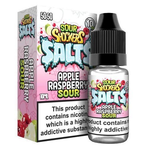Sour Shockers Nic Salt 10ml Pack of 5 Available in Apple Raspberry Sour Flavour 