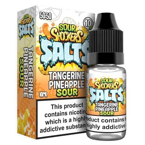 Sour Shockers Nic Salt 10ml Pack of 5 Available in Tangerine Pineapple Sour Flavour 