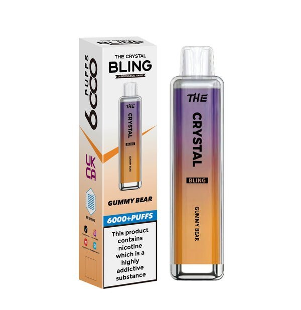 The Crystal Bling 6000 Prefilled Pod Vape - Box of 10 Cherry Peach Lemonade ( £19.99 )