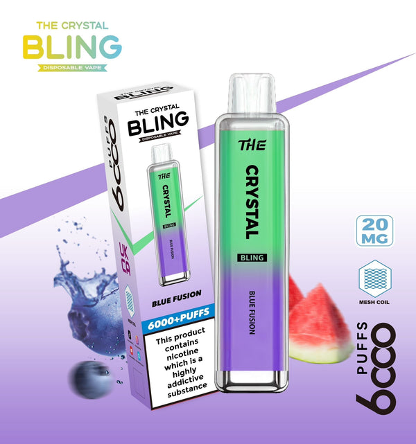 The Crystal Bling 6000 Prefilled Pod Vape - Box of 10 Blue Fusion ( £14.99 )