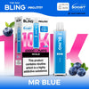 The Crystal Bling Max 10K Prefilled Pod Kit - Box of 5 Available In MR Blue Flavour 