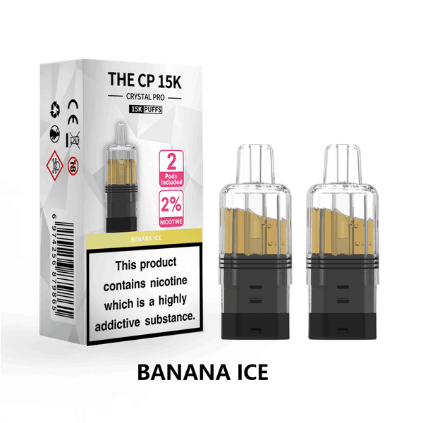 The Crystal Pro CP 15k Replacement Pods Box of 5 - with Banana Ice flavour Wholesale Price !