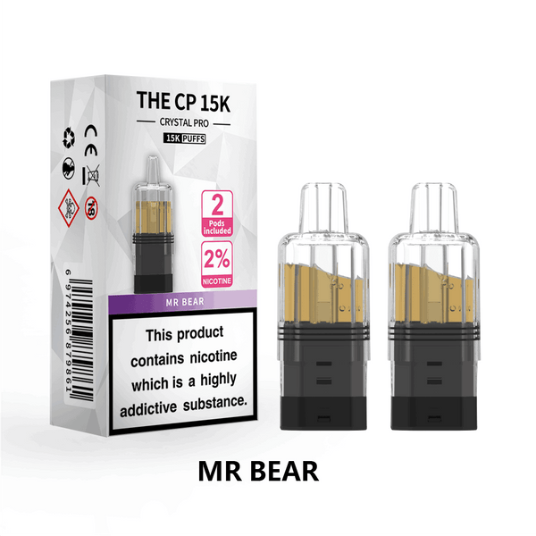 The Crystal Pro CP 15k Replacement Pods Box of 5 - with Mr Bear flavour Wholesale Price !