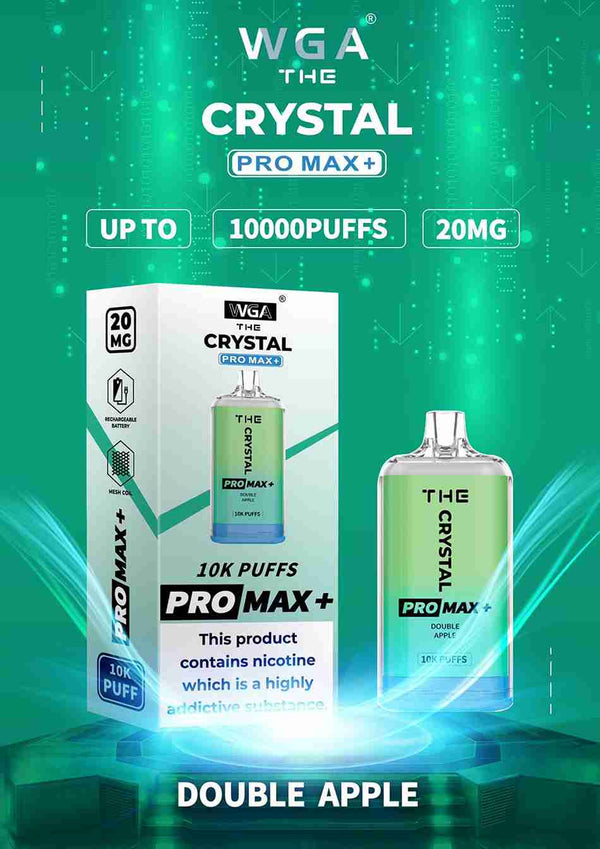 The WGA Crystal Pro Max 10000 - Box of 10 -with Double Apple Flavour