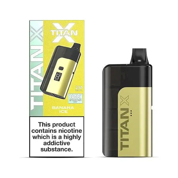 Titan X 10k Prefilled Vape Pod Kit Box of 5 - Banana Ice Flavor at UK Vaper Wholesale
