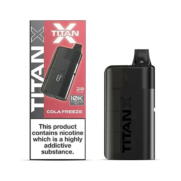 Titan X 10000 Prefilled Vape Pod Kit Box of 5 - Cola Freeze Flavor at UK Vaper Wholesale