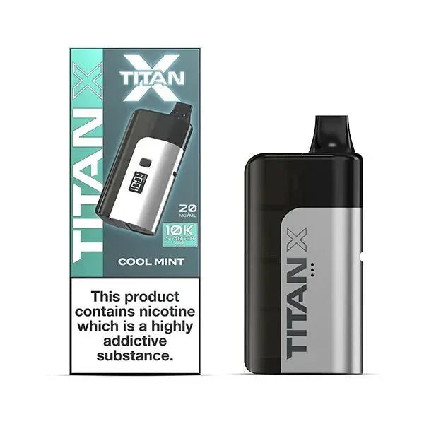Titan X 10000 Prefilled Vape Pod Kit Box of 5 - Cool Mint Flavor at UK Vaper Wholesale