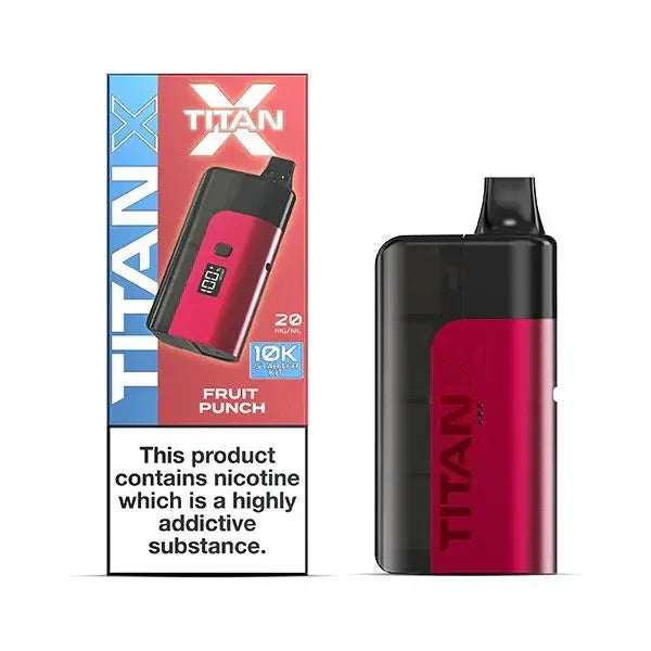 Titan X 10000 Prefilled Vape Pod Kit Box of 5 - Fruit Punch Flavor at UK Vaper Wholesale